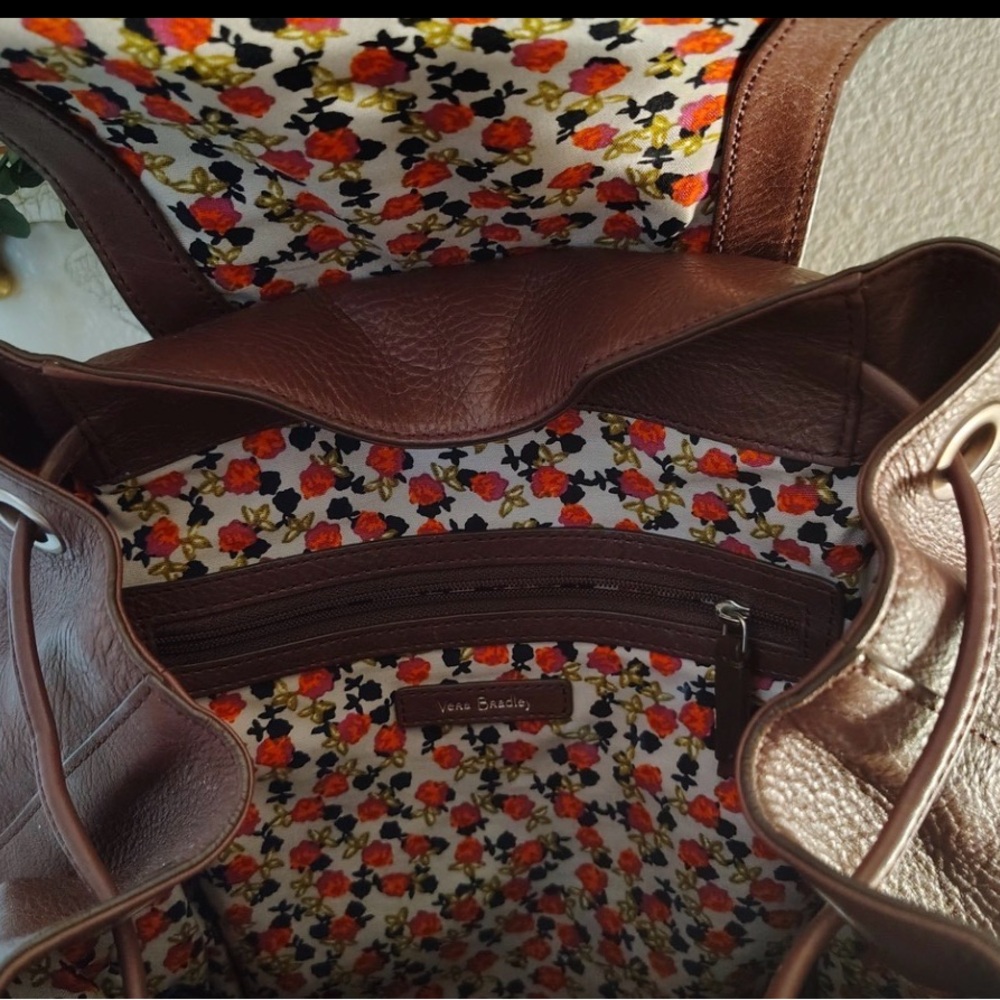 Vera Bradley Chocolate Leather Backpack - Picture 2 of 6